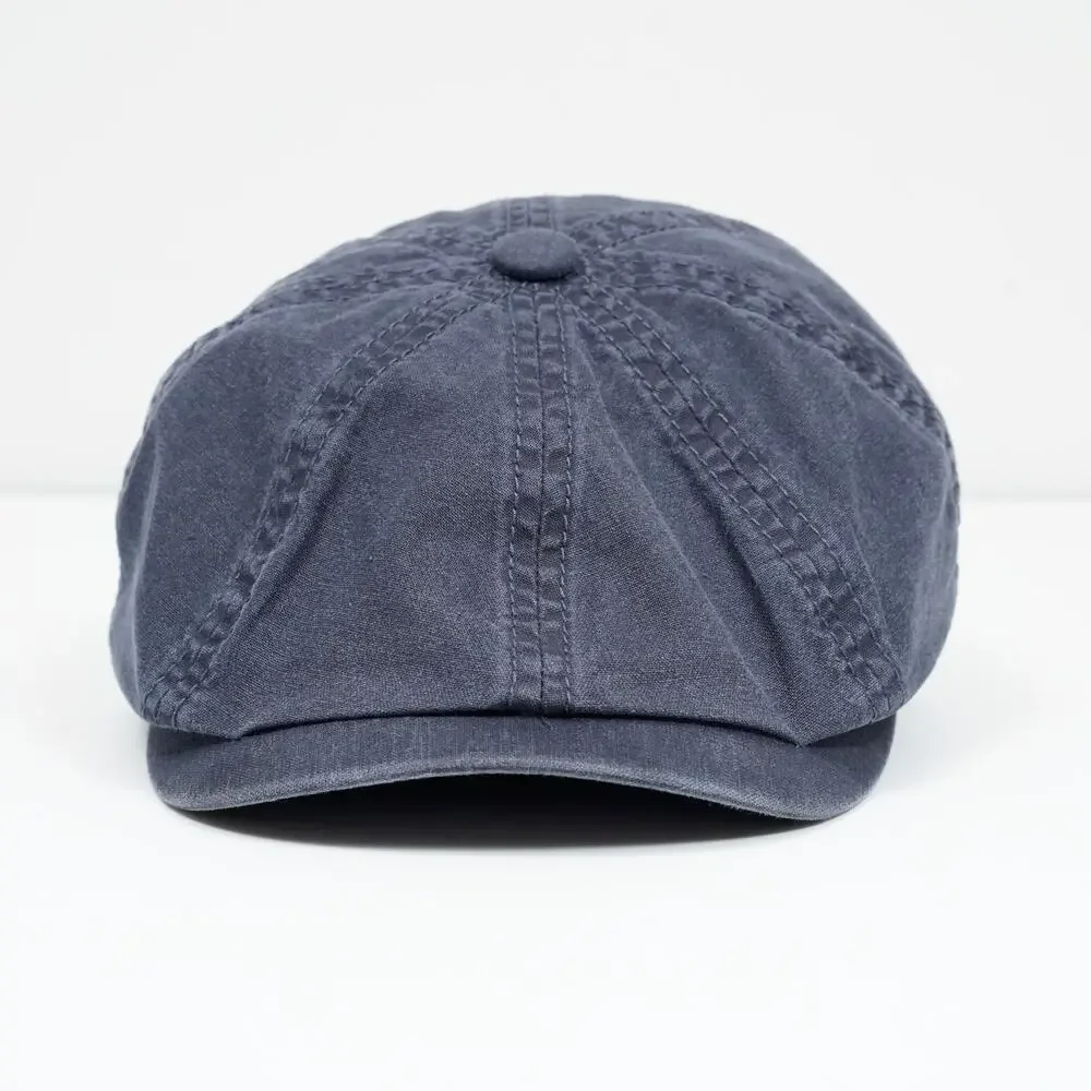 Stetson Delave Hatteras Cap Navy Organic Cotton Newsboy Ivy Hat Size S